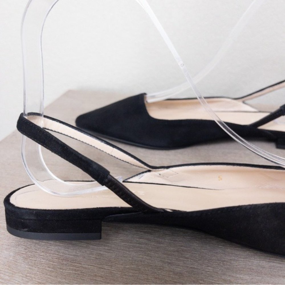 COPY - NWT Everlane The Editor Slingback 5 Black Italian Suede Leather Pointed … - Picture 10 of 12